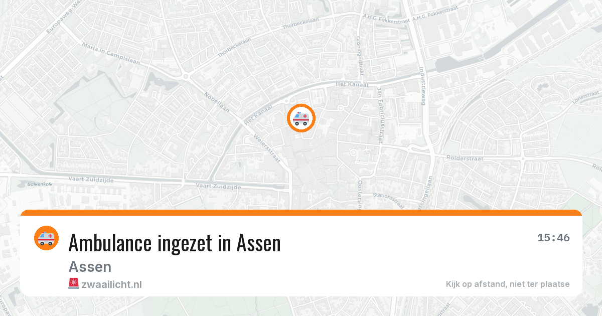 Ambulance ingezet in Assen — 6 aug 2026 | 🚨 Zwaailicht.nl