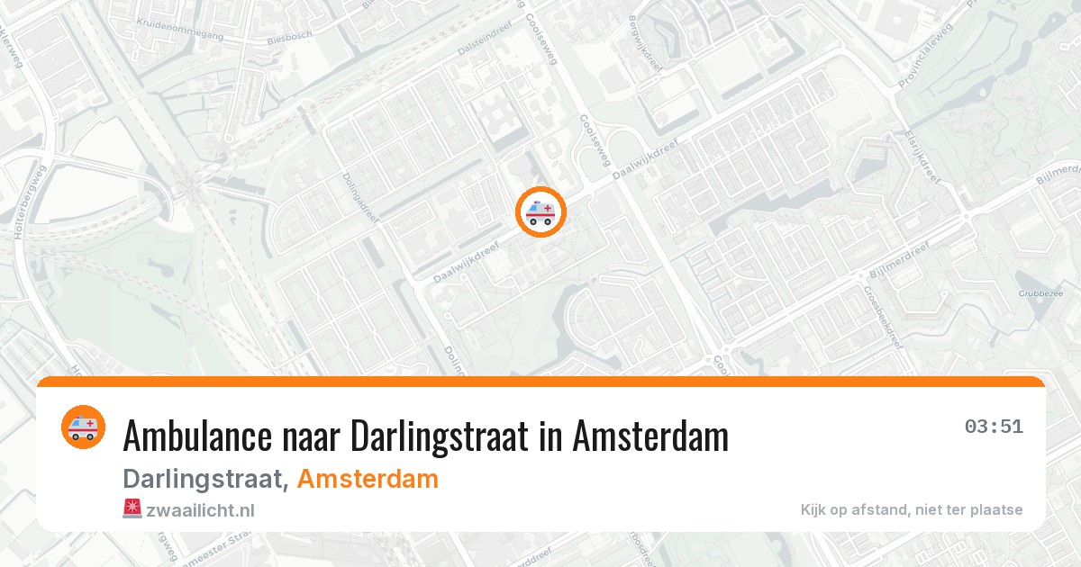 Ambulance naar Darlingstraat in Amsterdam — 9 aug 2026