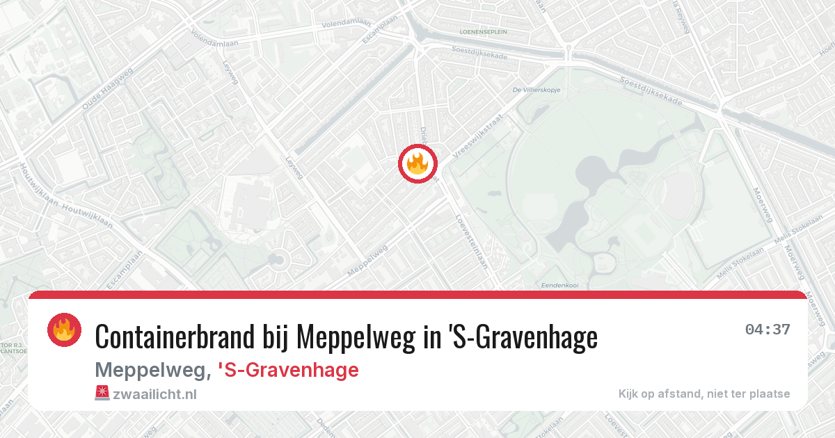 Containerbrand bij Meppelweg in 'S-Gravenhage — 13 apr 2026