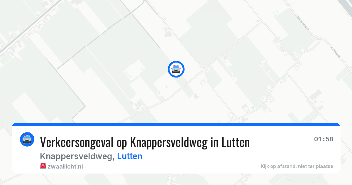 Verkeersongeval op Knappersveldweg in Lutten — 18 apr 2026