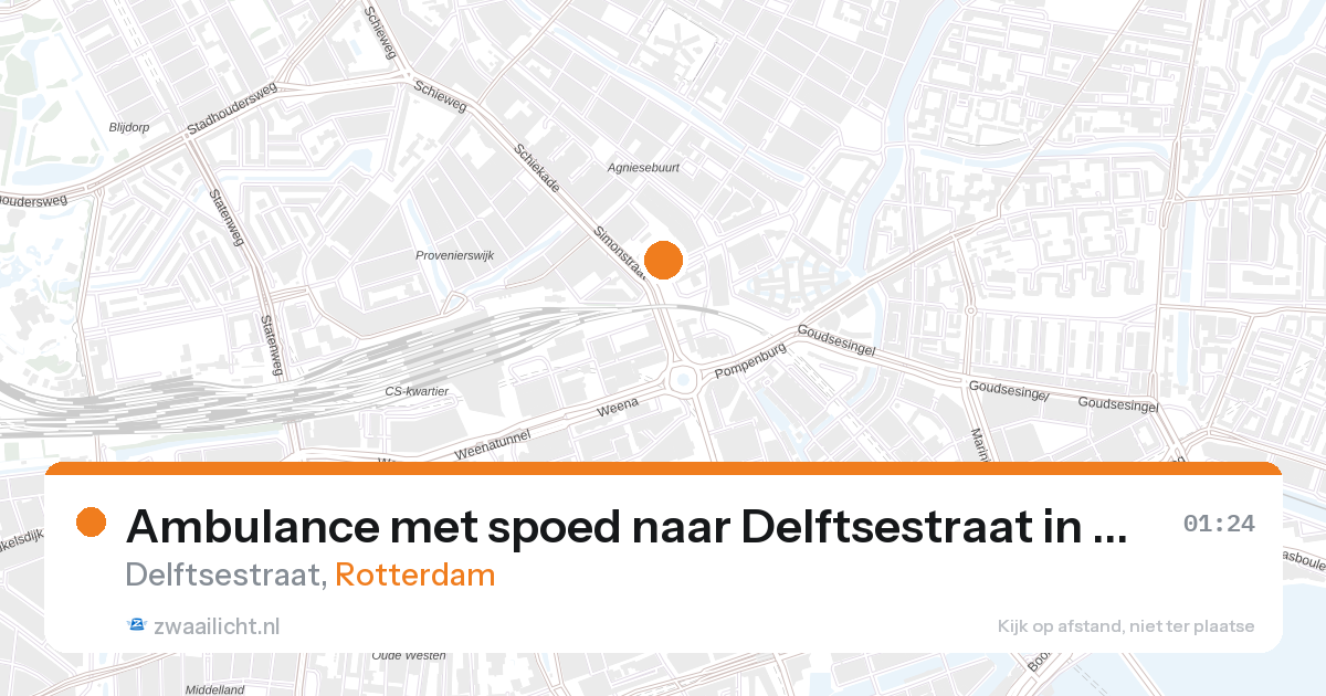 Ambulance met spoed naar Delftsestraat in Rotterdam — 7 feb 2026