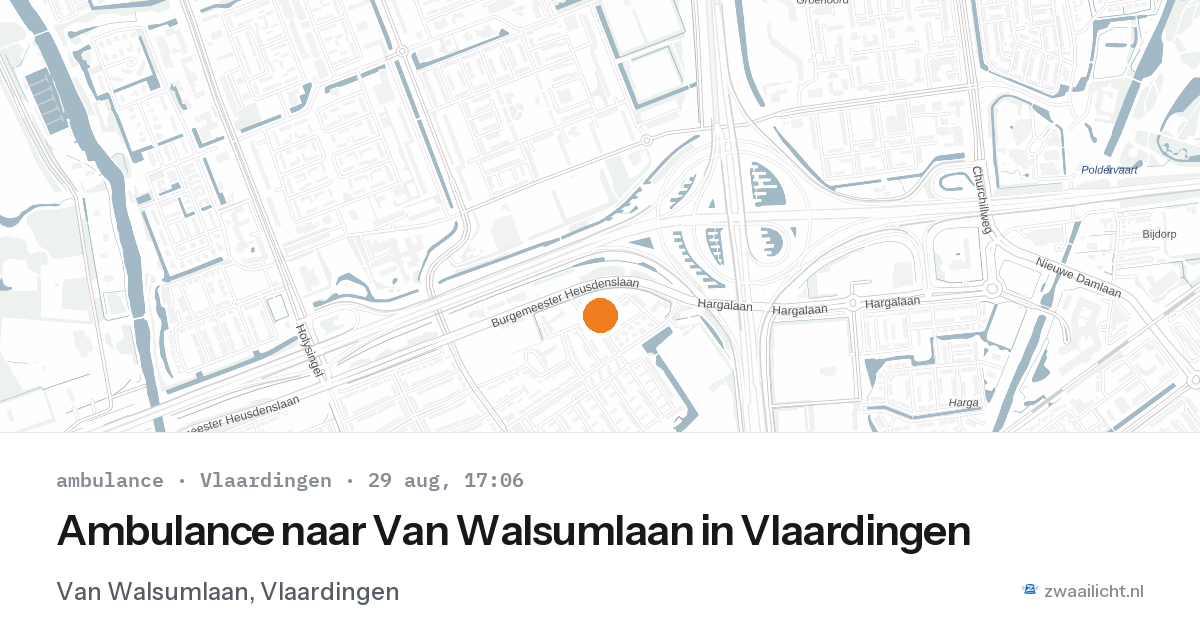 Ambulance naar Van Walsumlaan in Vlaardingen — 29 aug 2026