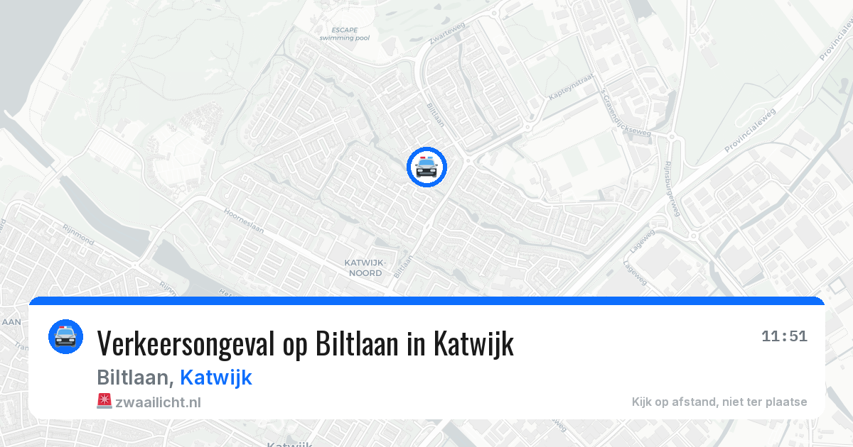 Verkeersongeval op Biltlaan in Katwijk — 15 mrt 2026