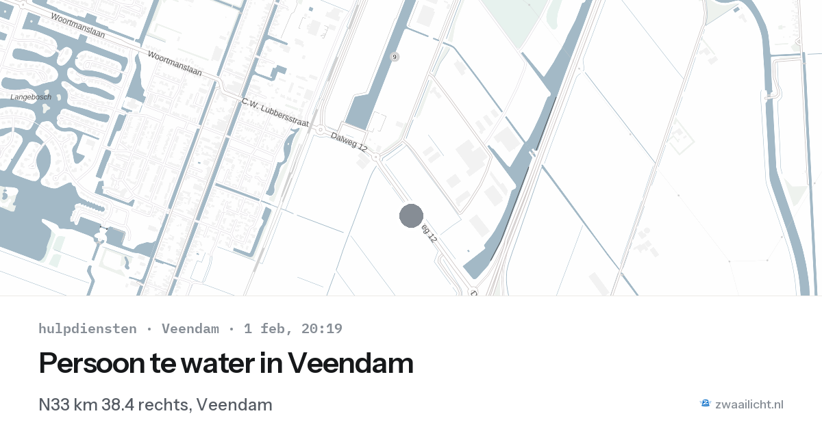 Persoon te water in Veendam — 1 feb 2026