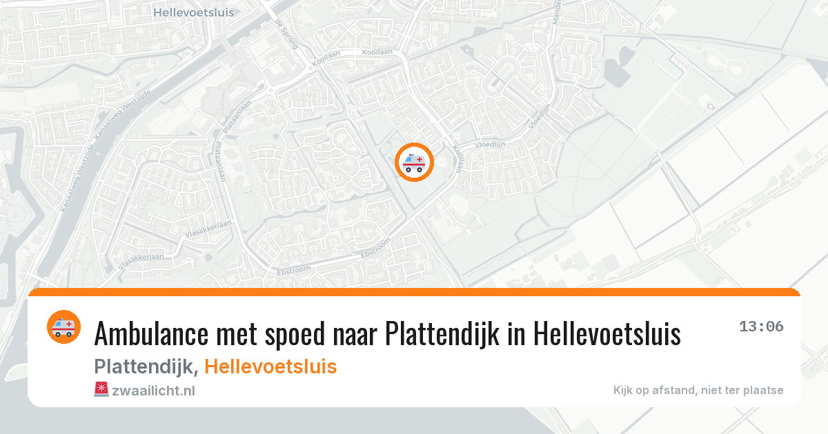 Ambulance met spoed naar Plattendijk in Hellevoetsluis — 24 jun 2026