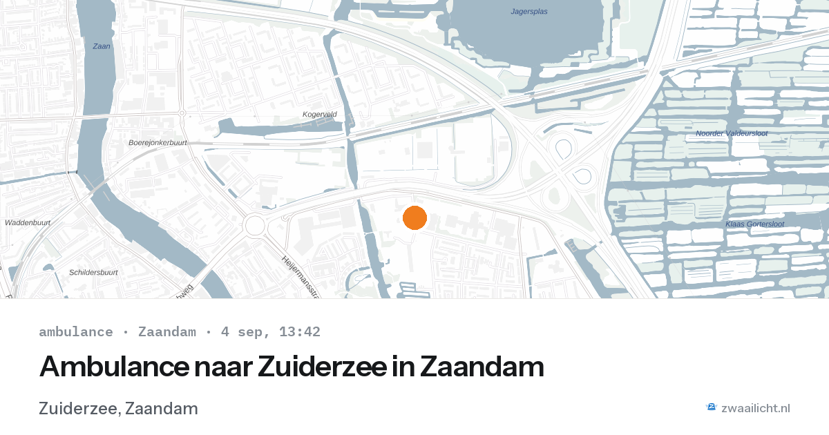 Ambulance naar Zuiderzee in Zaandam — 4 sep 2026