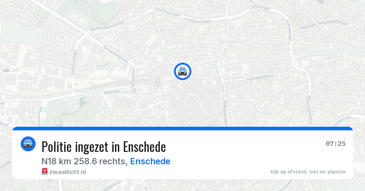 Politie ingezet in Enschede — 7 jul 2026 | 🚨 Zwaailicht.nl