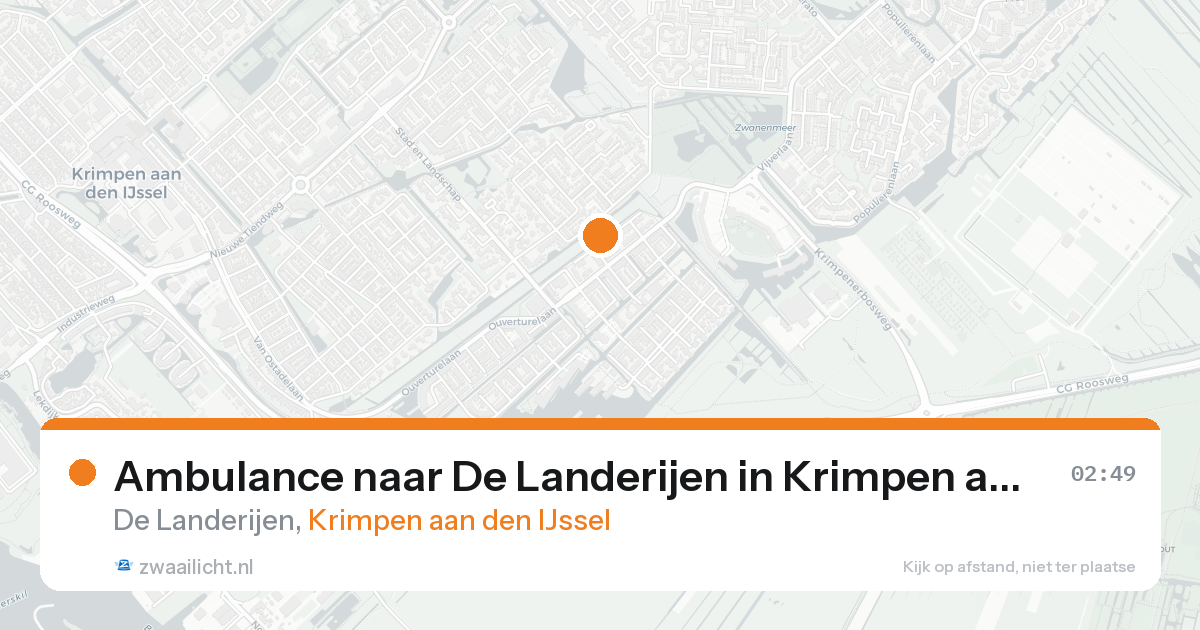 Ambulance naar De Landerijen in Krimpen aan den IJssel — 25 aug 2026