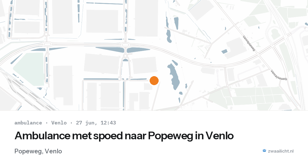 Ambulance met spoed naar Popeweg in Venlo — 27 jun 2026