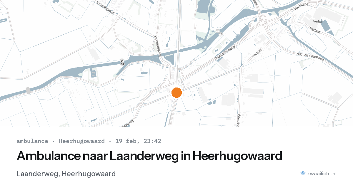 Ambulance naar Laanderweg in Heerhugowaard — 19 feb 2026