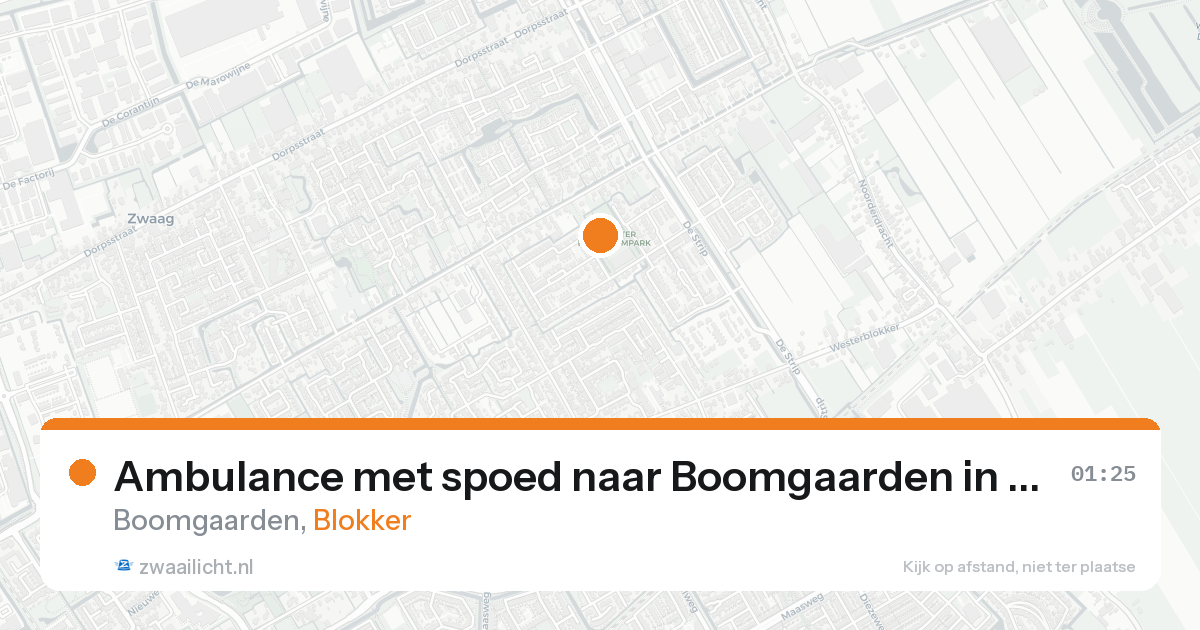 Ambulance met spoed naar Boomgaarden in Blokker — 16 aug 2026
