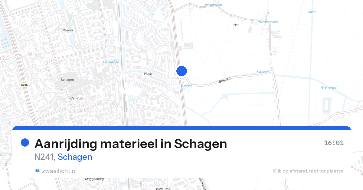 Aanrijding materieel in Schagen — 27 aug 2026