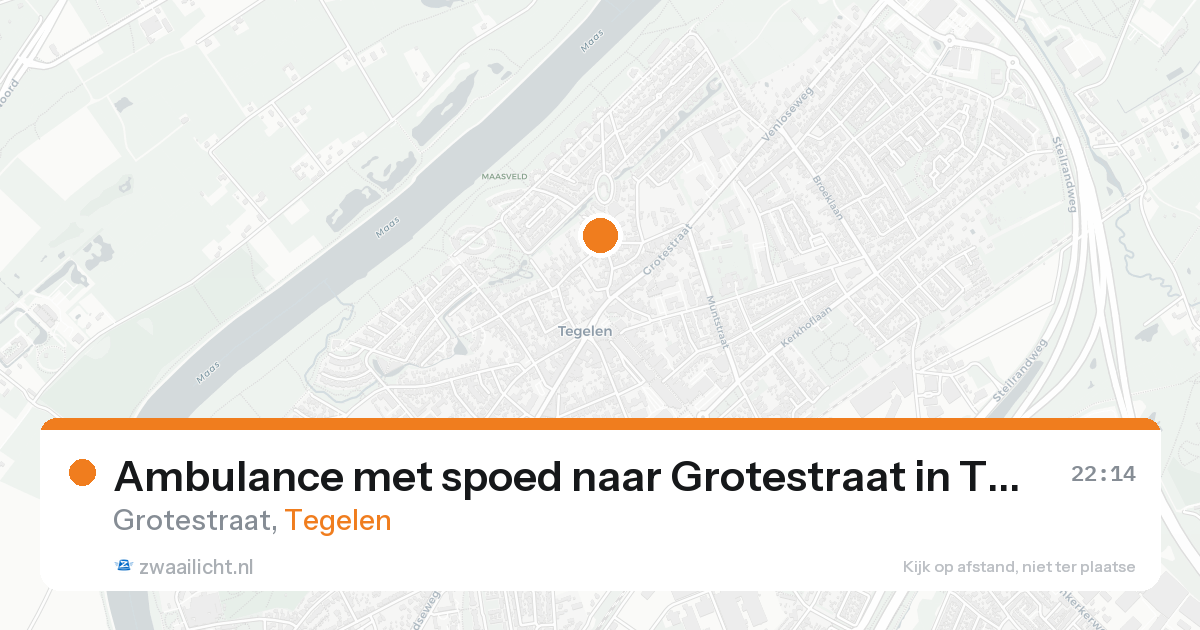 Ambulance met spoed naar Grotestraat in Tegelen — 16 aug 2026
