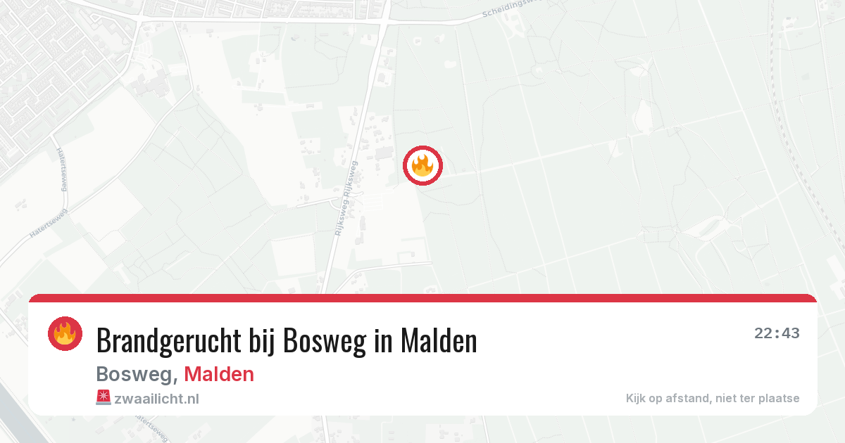 Brandgerucht bij Bosweg in Malden — 7 aug 2026