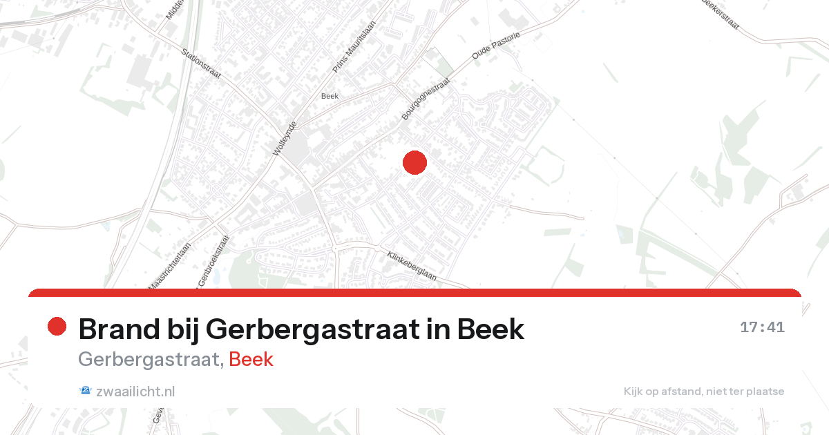 Brand bij Gerbergastraat in Beek — 26 aug 2026