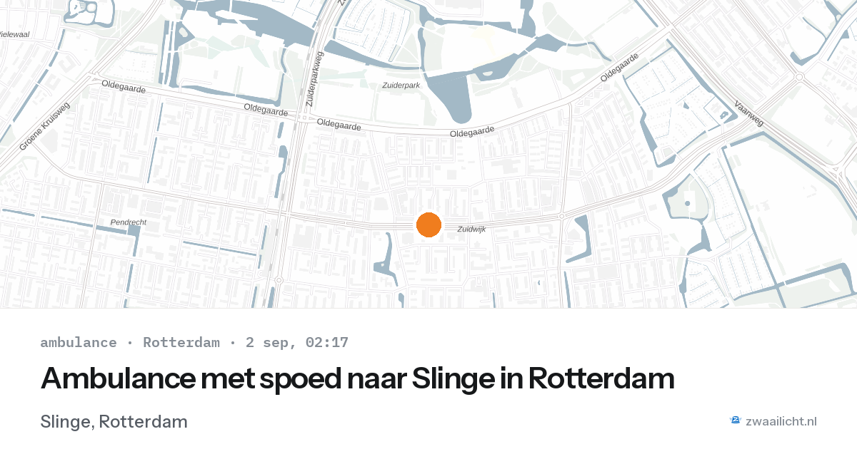 Ambulance met spoed naar Slinge in Rotterdam — 2 sep 2026