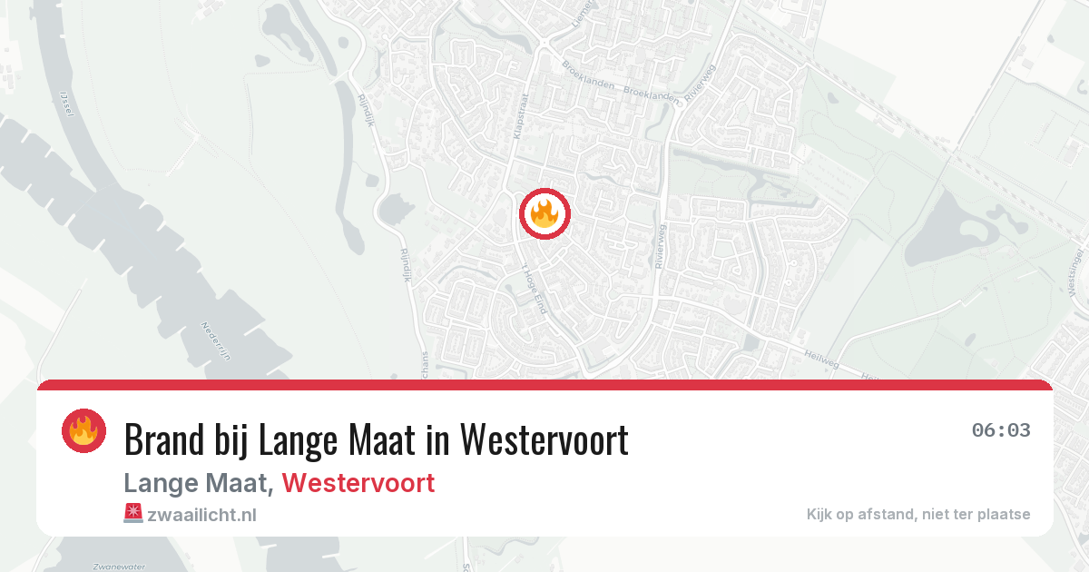 Brand bij Lange Maat in Westervoort — 9 jun 2026