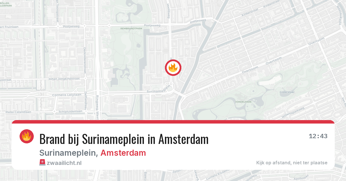 Brand bij Surinameplein in Amsterdam — 8 mei 2026