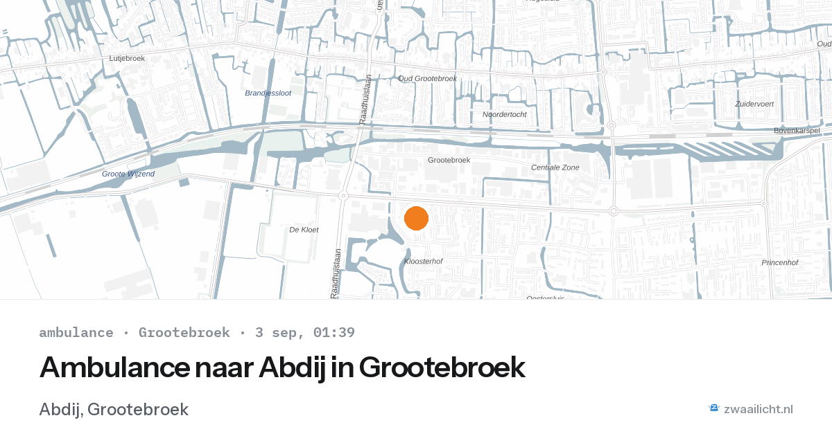 Ambulance naar Abdij in Grootebroek — 2 sep 2026