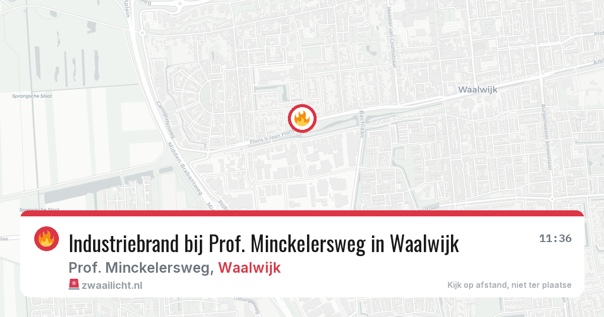 Industriebrand bij Prof. Minckelersweg in Waalwijk — 11 mei 2026