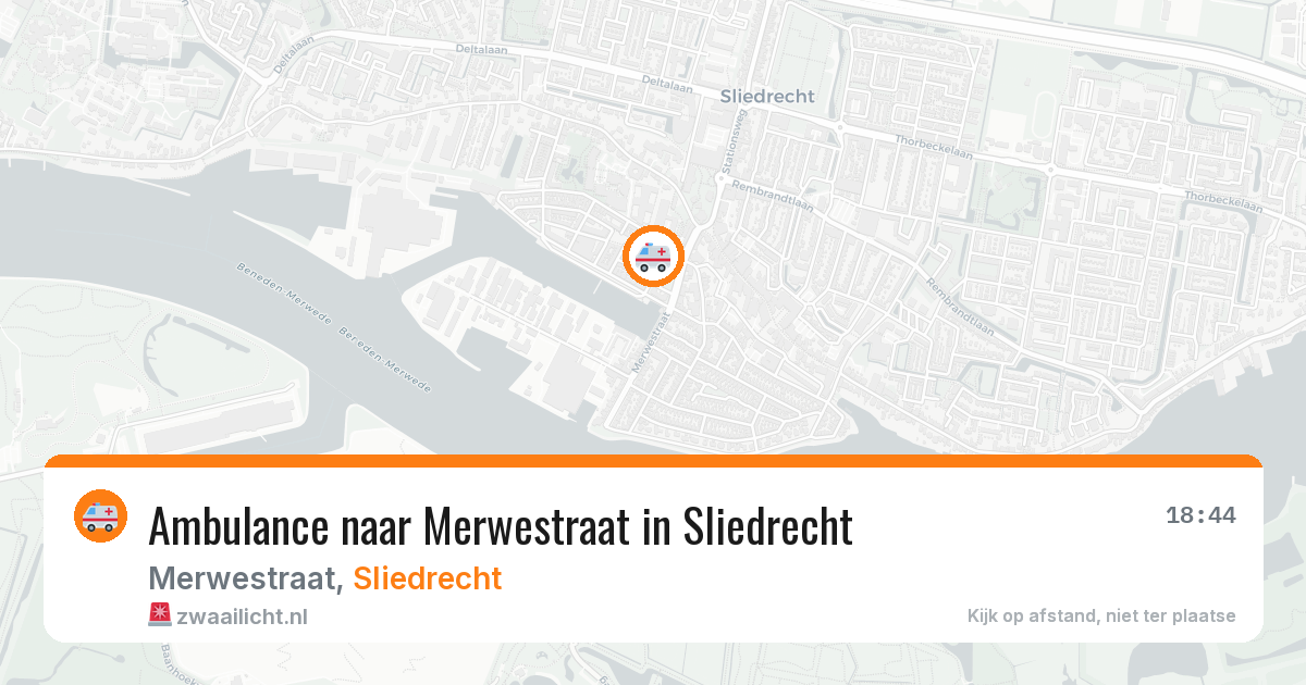 Ambulance naar Merwestraat in Sliedrecht — 22 mei 2026
