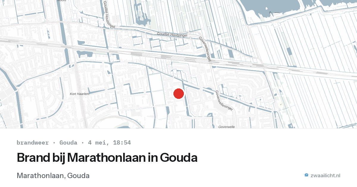 Brand bij Marathonlaan in Gouda — 4 mei 2026