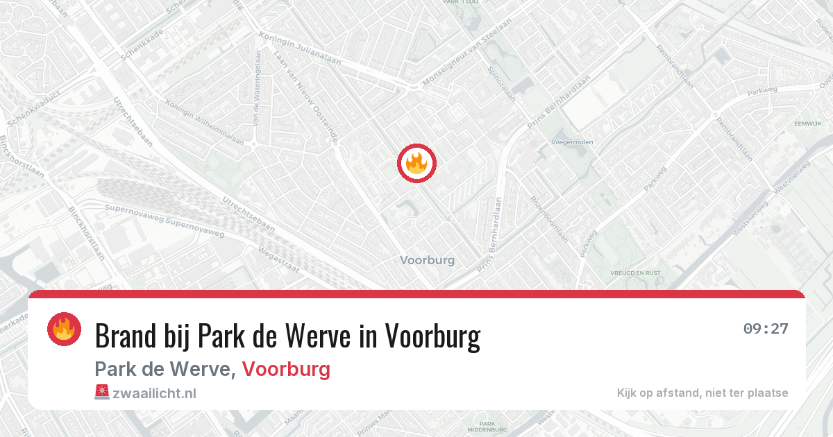Brand bij Park de Werve in Voorburg — 9 jun 2026