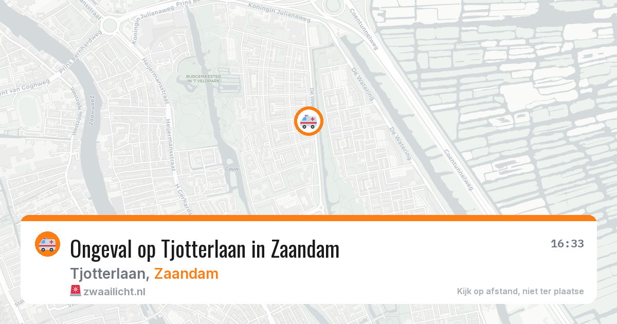 Ongeval op Tjotterlaan in Zaandam — 24 feb 2026