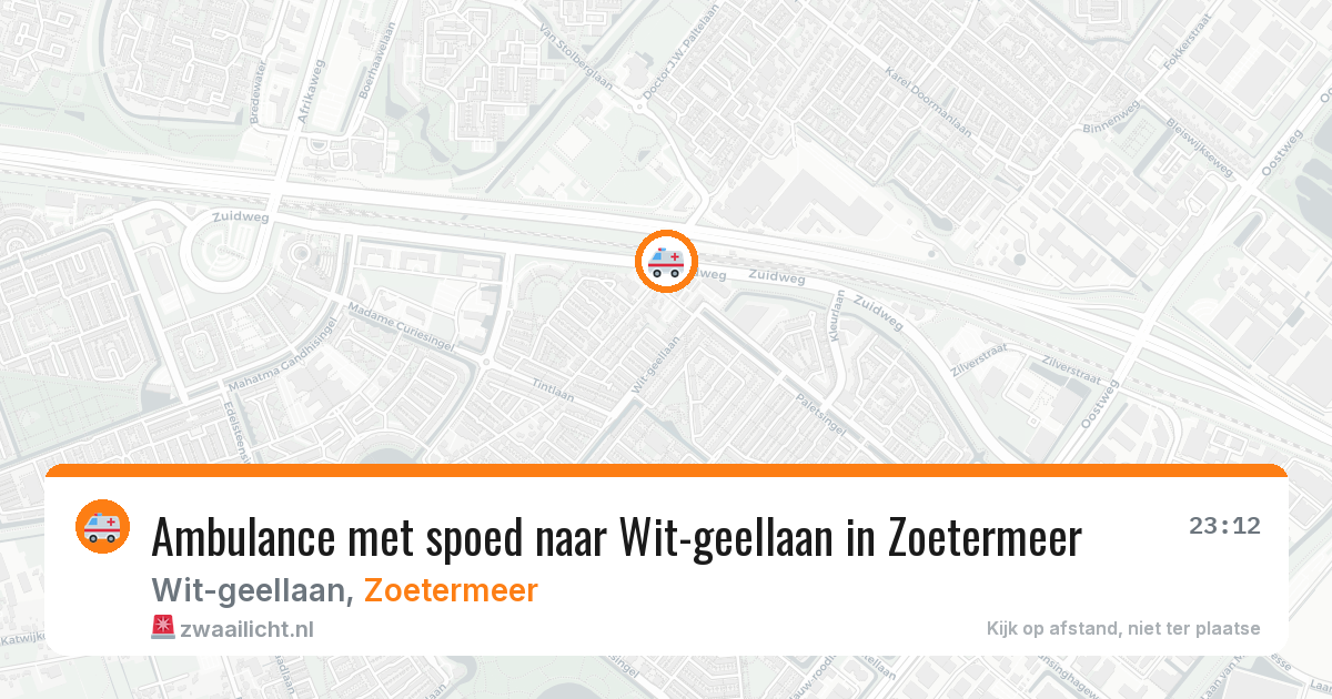 Ambulance met spoed naar Wit-geellaan in Zoetermeer — 22 jan 2026