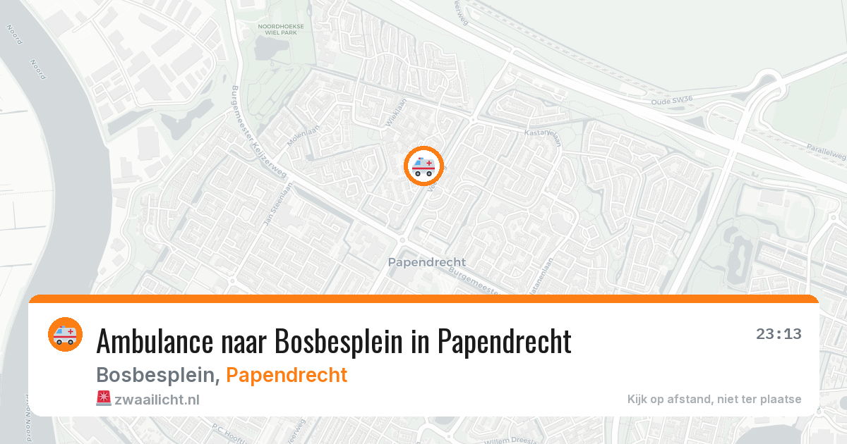 Ambulance naar Bosbesplein in Papendrecht — 6 aug 2026