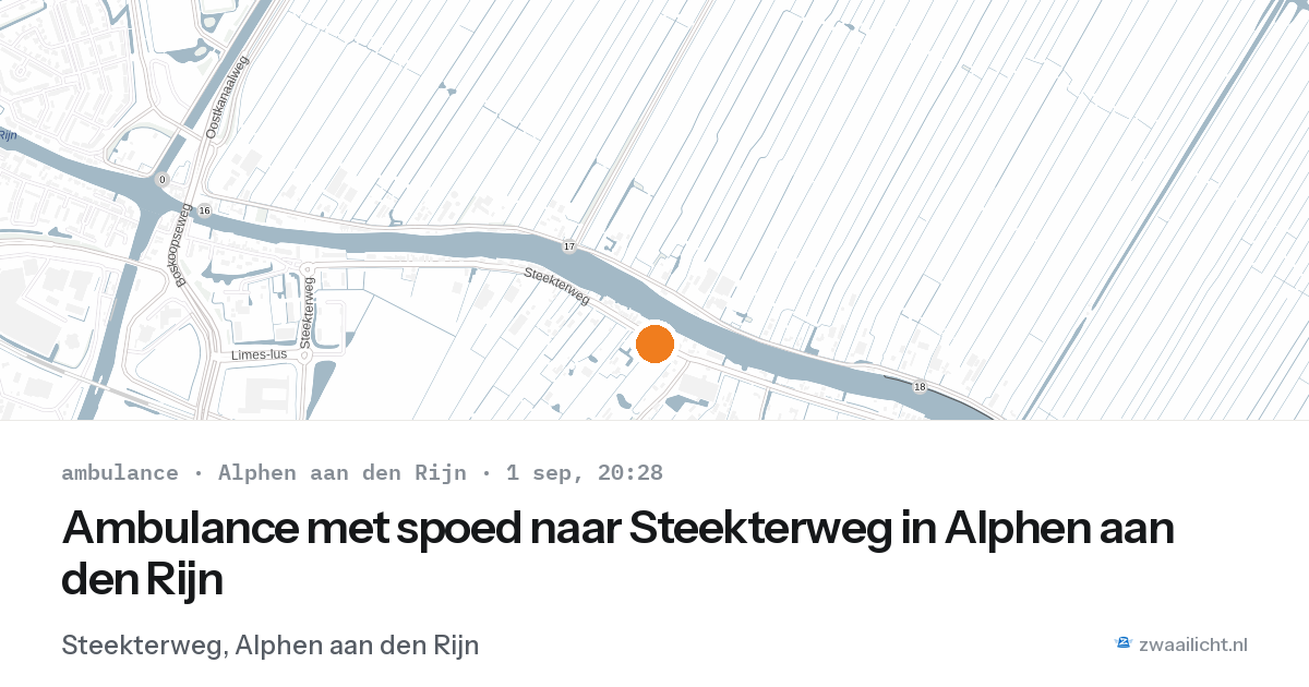 Ambulance met spoed naar Steekterweg in Alphen aan den Rijn — 1 sep 2026