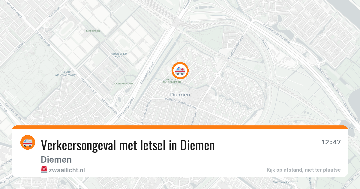 Verkeersongeval met letsel in Diemen — 6 jun 2026