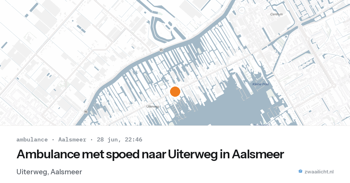 Ambulance met spoed naar Uiterweg in Aalsmeer — 28 jun 2026