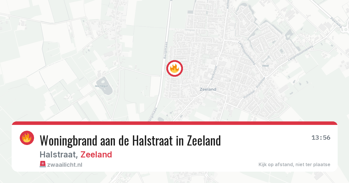 Woningbrand aan de Halstraat in Zeeland — 29 jul 2026