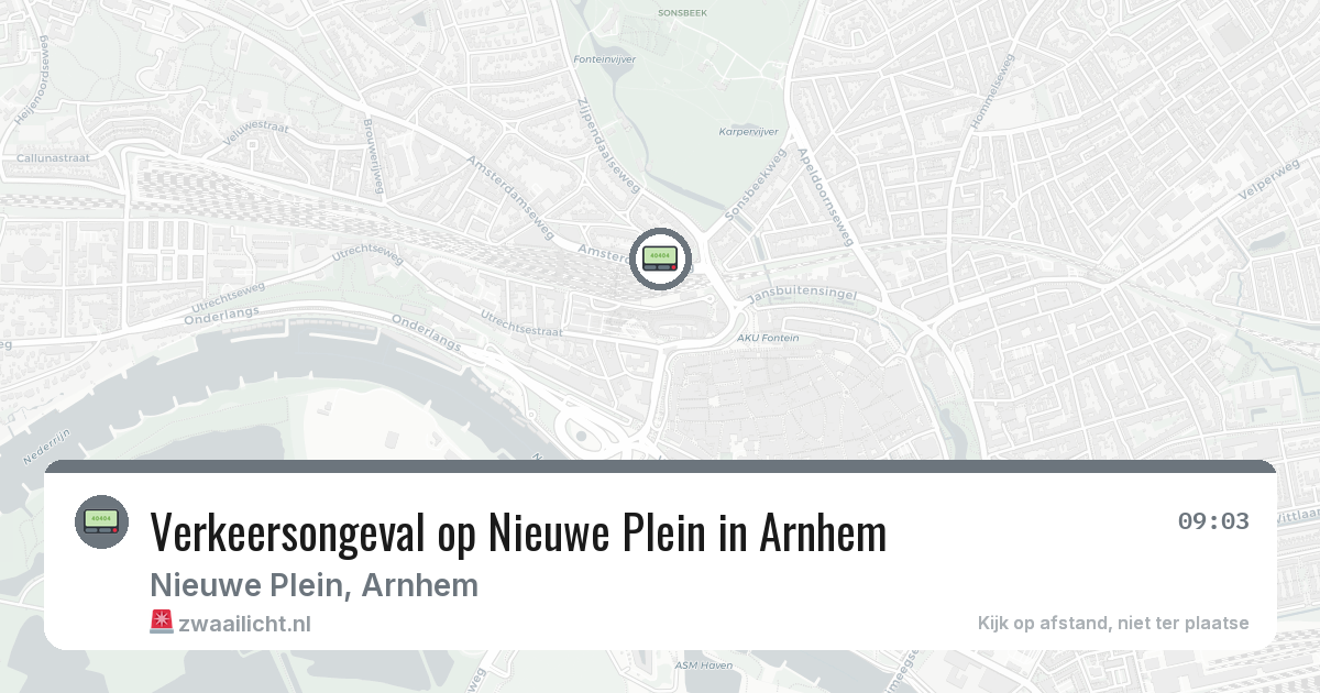 Verkeersongeval op Nieuwe Plein in Arnhem — 6 aug 2026