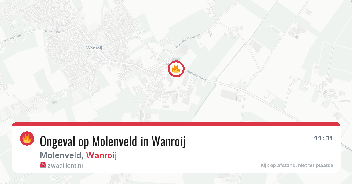 Ongeval op Molenveld in Wanroij — 4 mrt 2026