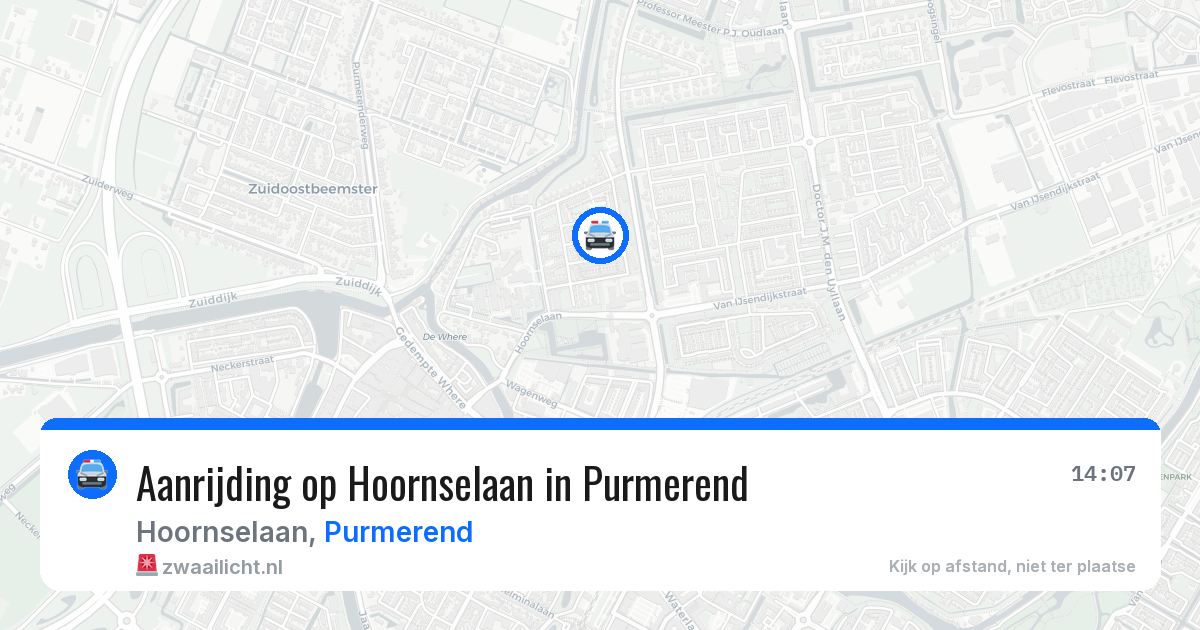 Aanrijding op Hoornselaan in Purmerend — 1 mei 2026