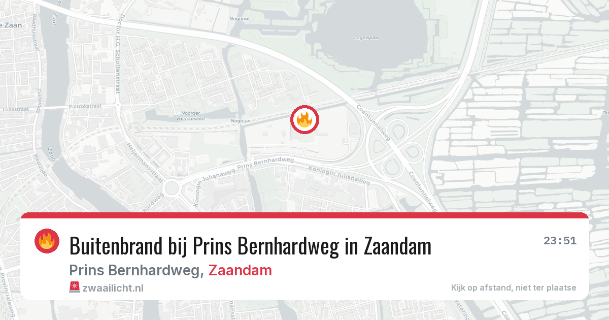 Buitenbrand bij Prins Bernhardweg in Zaandam — 13 jun 2026