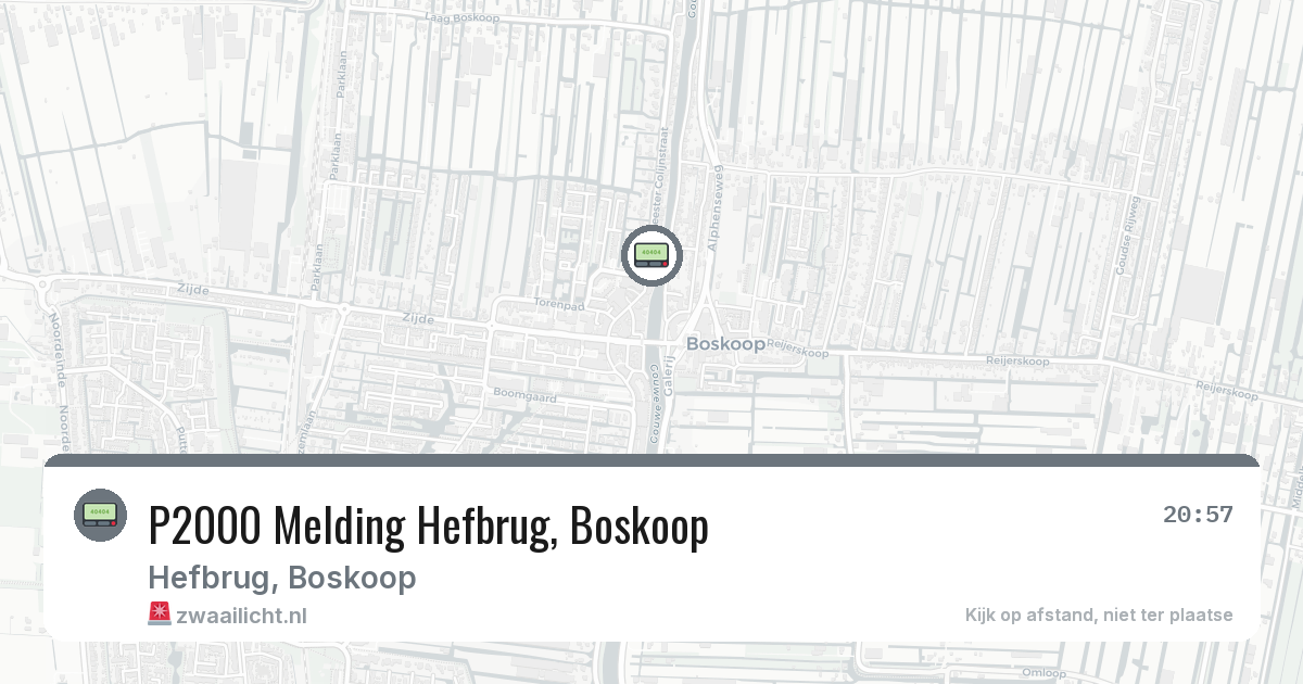 P2000 Melding Hefbrug, Boskoop — 3 mrt 2026