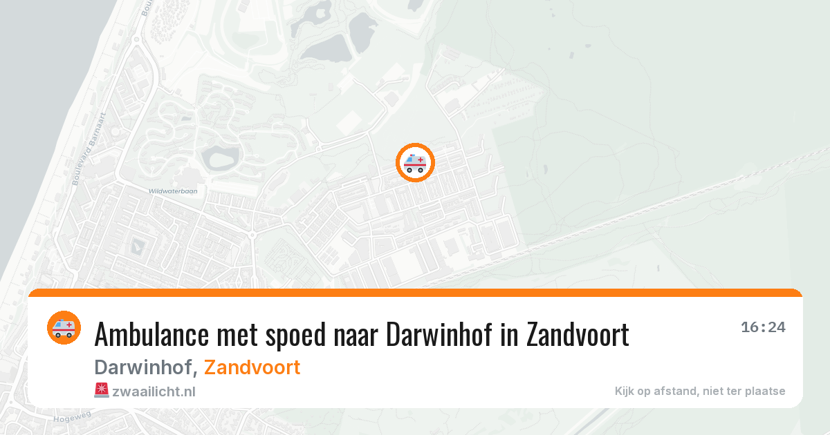 Ambulance met spoed naar Darwinhof in Zandvoort — 6 aug 2026