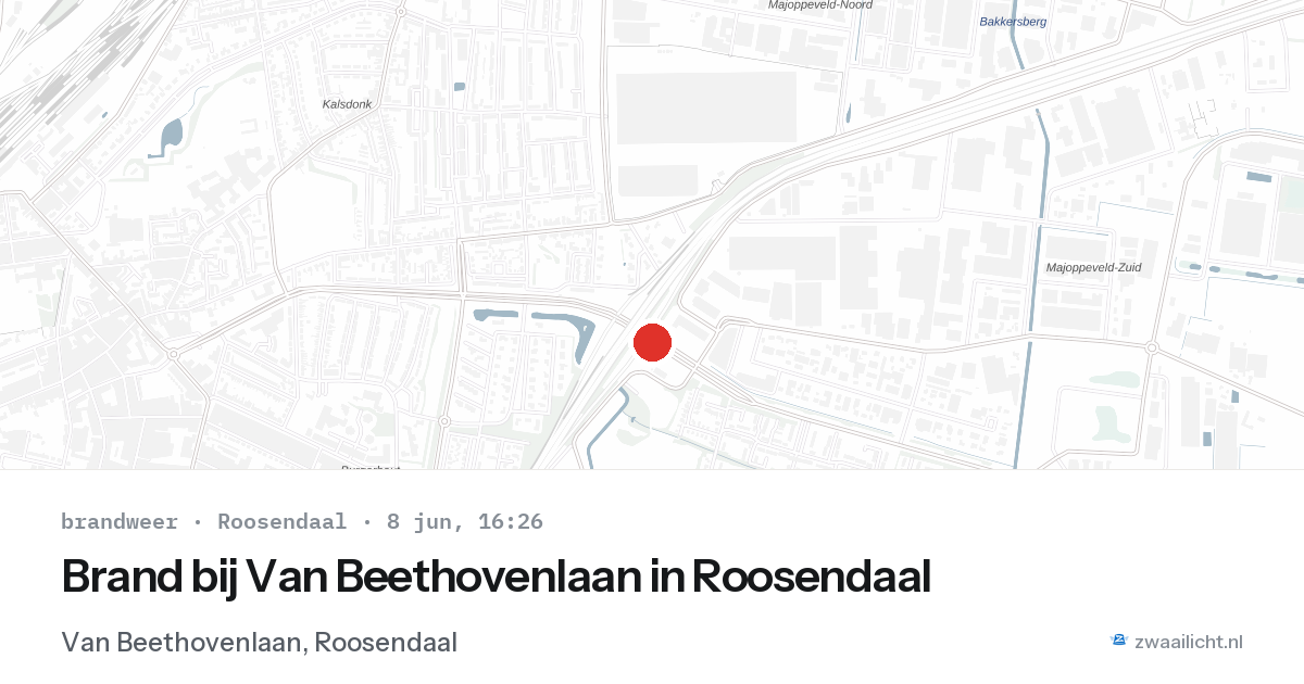Brand bij Van Beethovenlaan in Roosendaal — 8 jun 2026