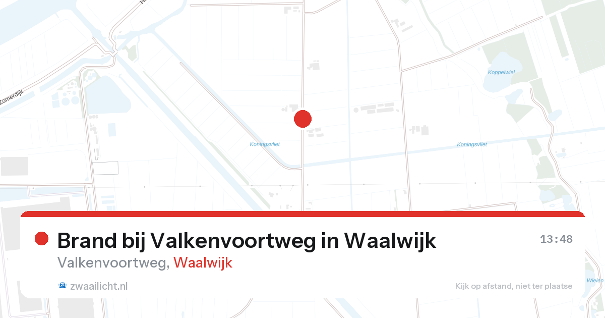 Brand bij Valkenvoortweg in Waalwijk — 27 aug 2026
