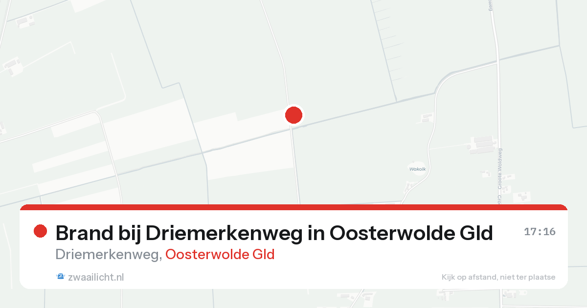 Brand bij Driemerkenweg in Oosterwolde Gld — 14 aug 2026