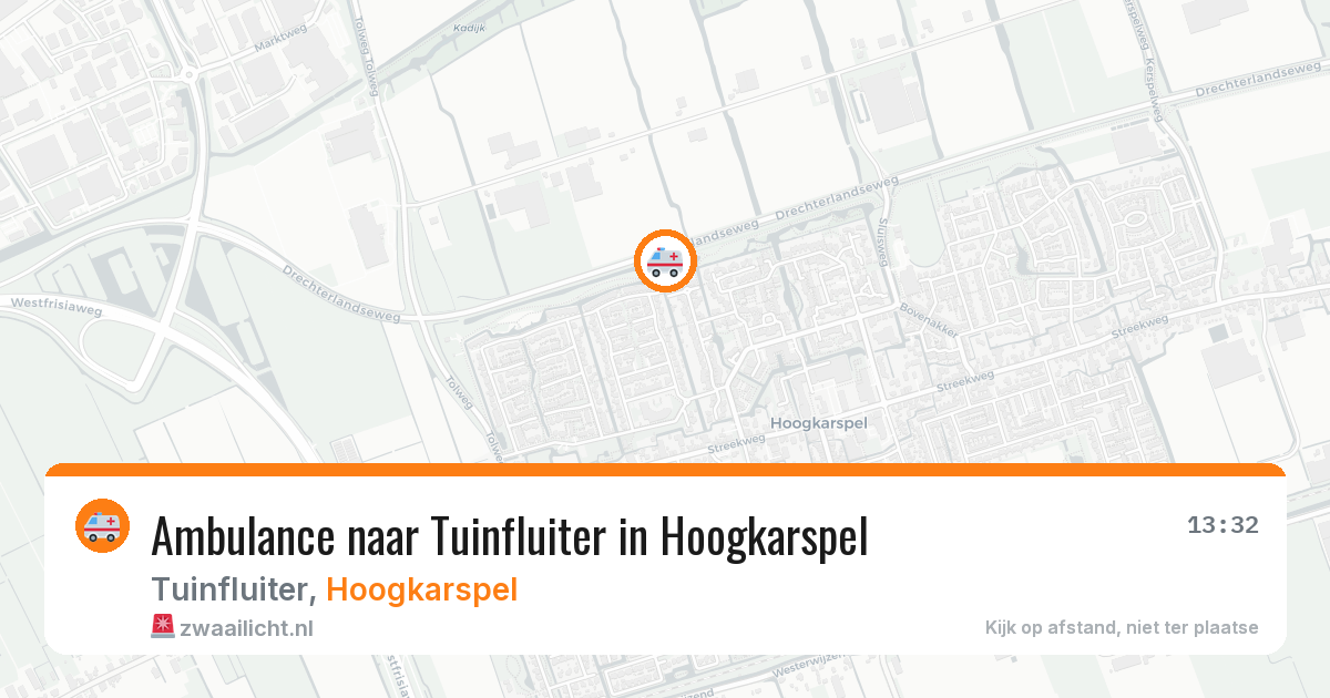 Ambulance naar Tuinfluiter in Hoogkarspel — 17 mrt 2026