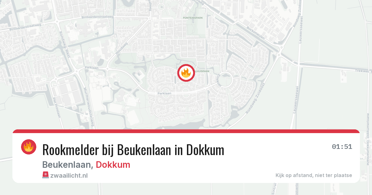 Rookmelder bij Beukenlaan in Dokkum — 30 jun 2026
