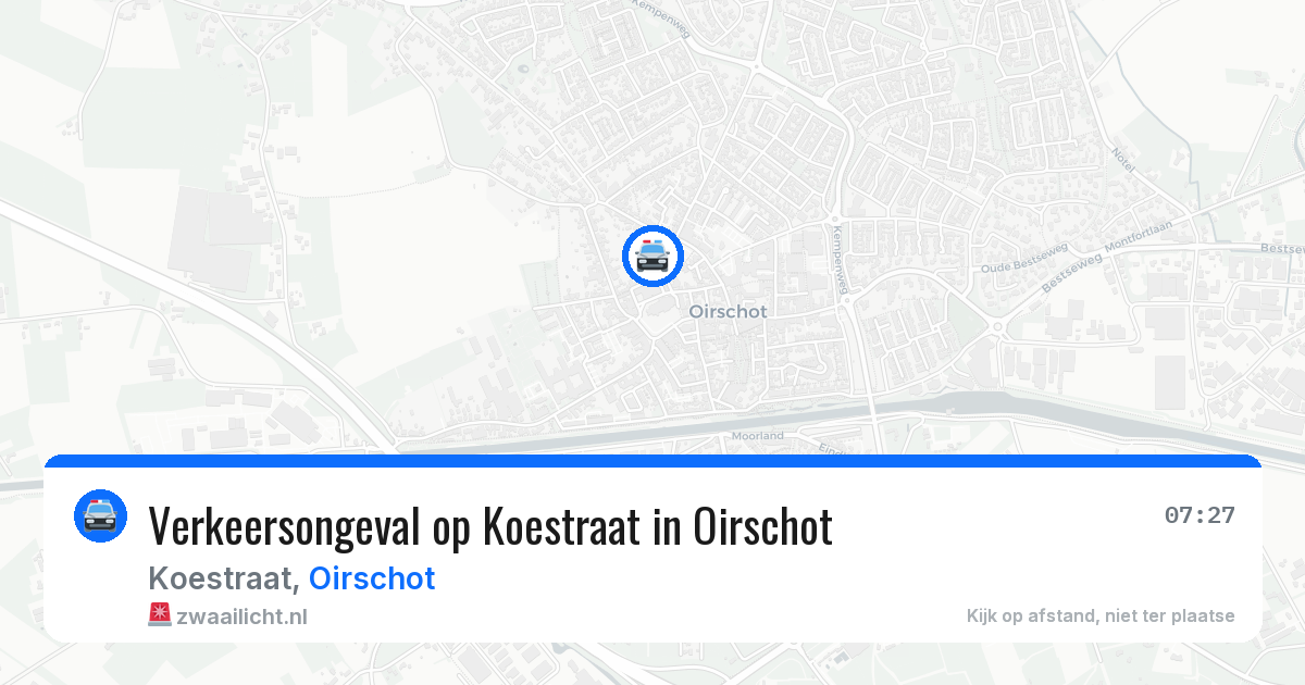 Verkeersongeval op Koestraat in Oirschot — 28 jul 2026