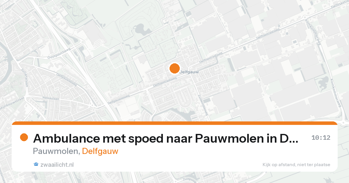 Ambulance met spoed naar Pauwmolen in Delfgauw — 20 aug 2026