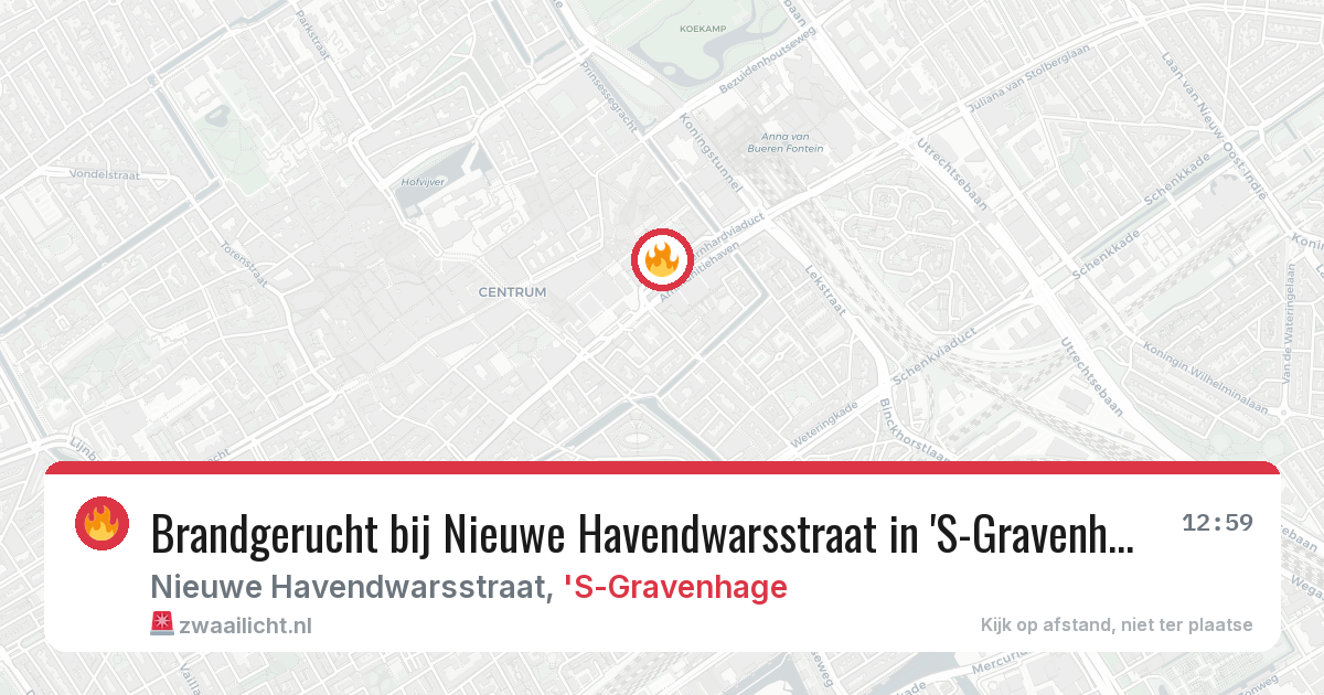 Brandgerucht bij Nieuwe Havendwarsstraat in 'S-Gravenhage — 24 jul 2026