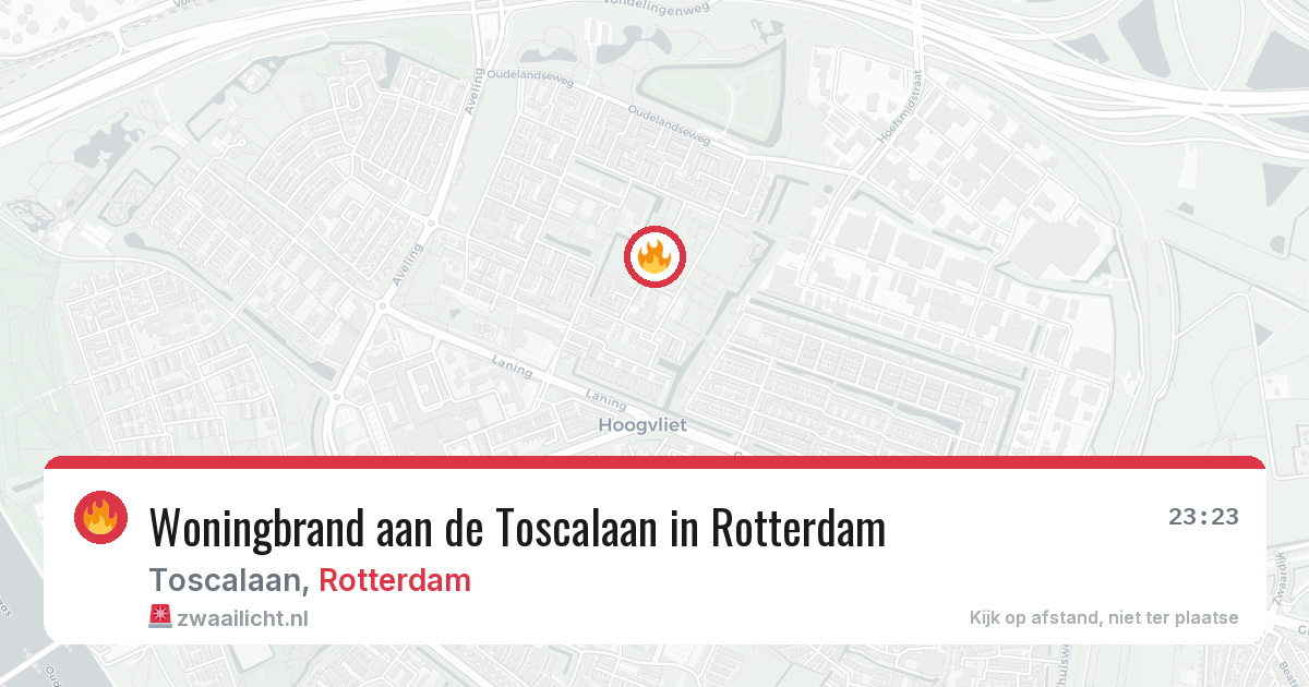 Woningbrand aan de Toscalaan in Rotterdam — 7 aug 2026
