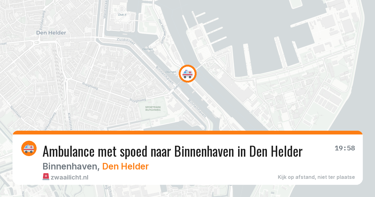 Ambulance met spoed naar Binnenhaven in Den Helder — 21 jun 2026